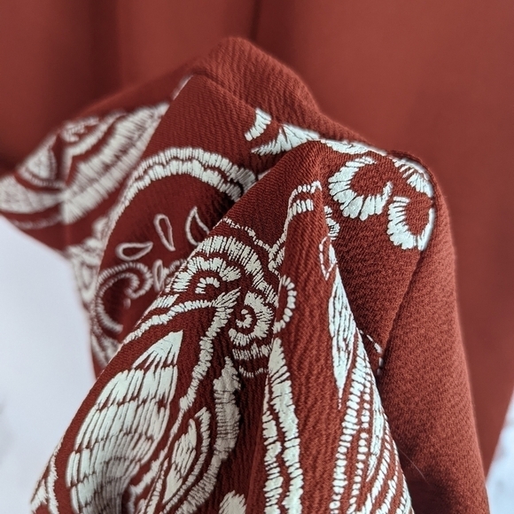 Zara Brown Embroidered Potato Bag Dress Short Sleeve Mini Women's Small - Picture 10 of 14